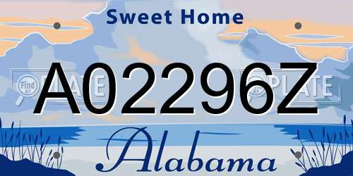 A02296Z Alabama License Plate