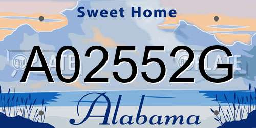 A02552G Alabama License Plate