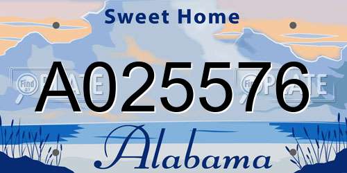 A025576 Alabama License Plate
