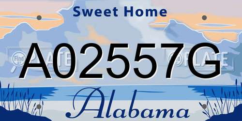 A02557G Alabama License Plate