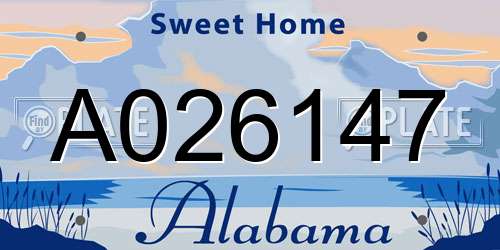 A026147 Alabama License Plate