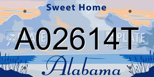 A02614T Alabama License Plate