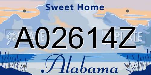 A02614Z Alabama License Plate