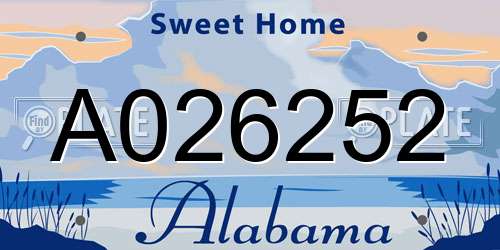 A026252 Alabama License Plate