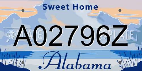 A02796Z Alabama License Plate