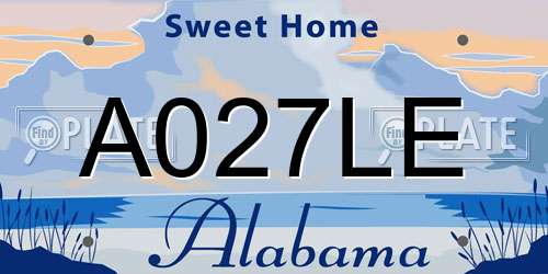 A027LE Alabama License Plate