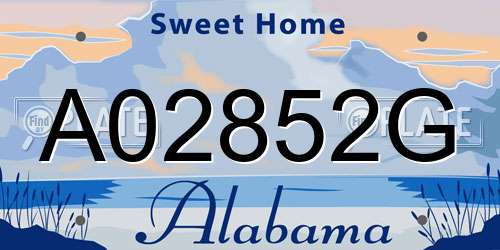 A02852G Alabama License Plate
