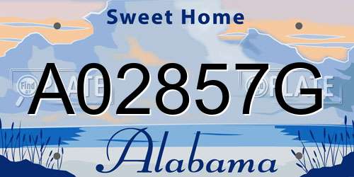 A02857G Alabama License Plate