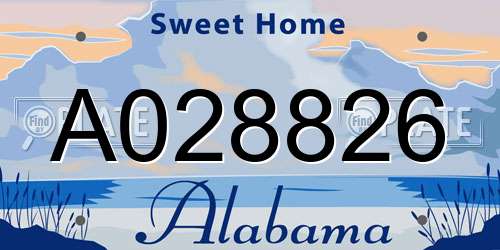 A028826 Alabama License Plate