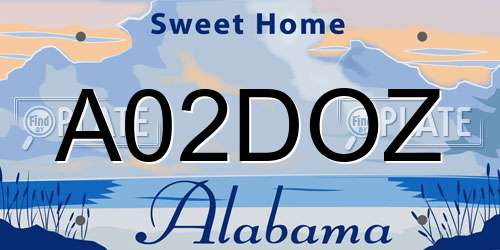 A02DOZ Alabama License Plate