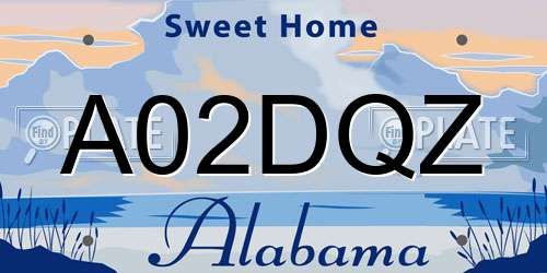 A02DQZ Alabama License Plate