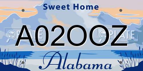 A02OOZ Alabama License Plate