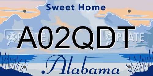 A02QDT Alabama License Plate