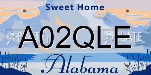 A02QLE Alabama License Plate