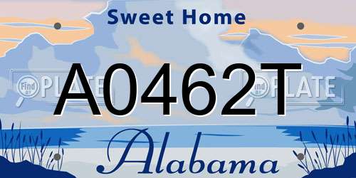 A0462T Alabama License Plate