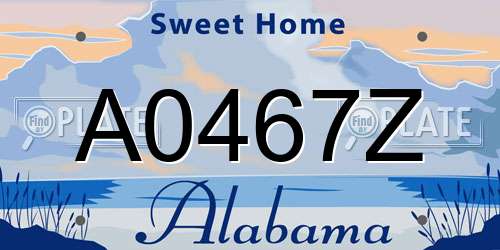 A0467Z Alabama License Plate