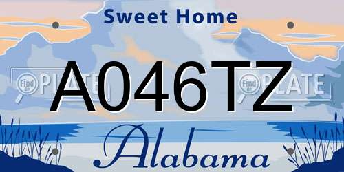 A046TZ Alabama License Plate