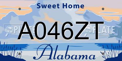 A046ZT Alabama License Plate