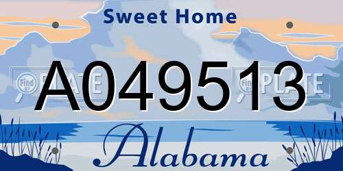 A049513 Alabama License Plate