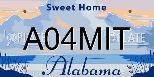 A04MIT Alabama License Plate