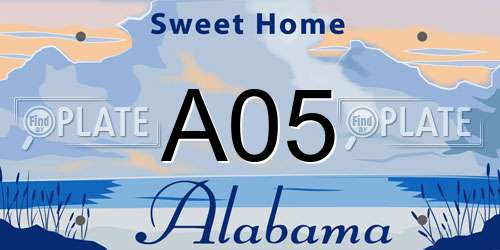 A05 Alabama License Plate