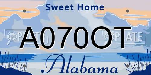 A070OT Alabama License Plate