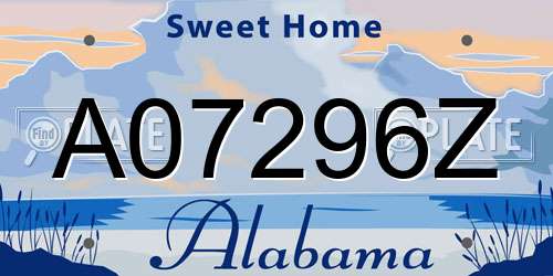 A07296Z Alabama License Plate