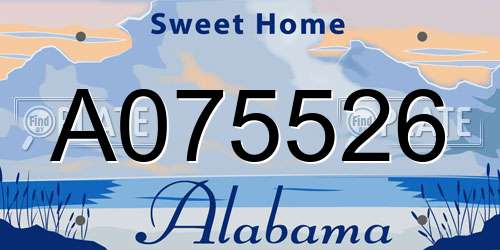 A075526 Alabama License Plate
