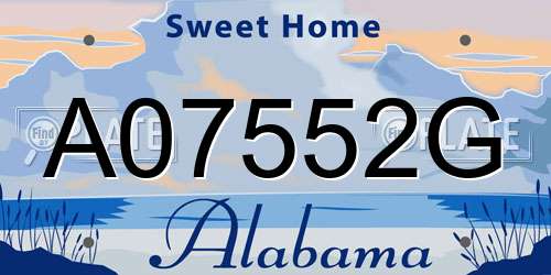 A07552G Alabama License Plate