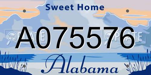 A075576 Alabama License Plate