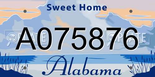 A075876 Alabama License Plate