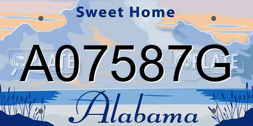 A07587G Alabama License Plate