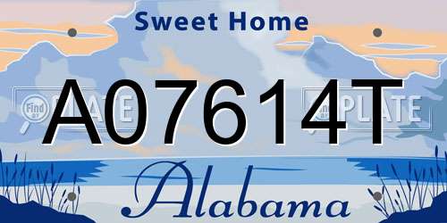 A07614T Alabama License Plate