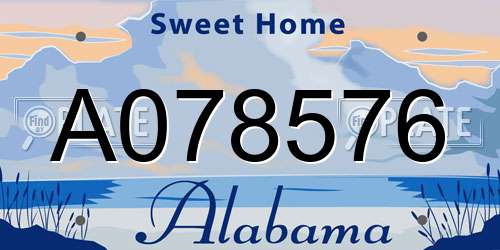 A078576 Alabama License Plate