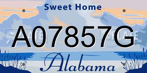 A07857G Alabama License Plate
