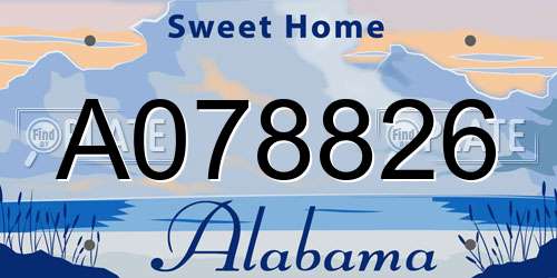 A078826 Alabama License Plate