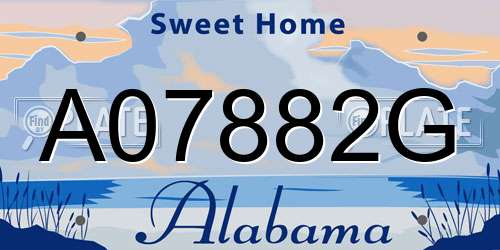 A07882G Alabama License Plate