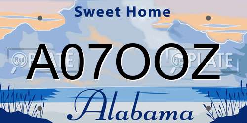 A07OOZ Alabama License Plate