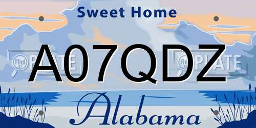 A07QDZ Alabama License Plate
