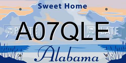 A07QLE Alabama License Plate