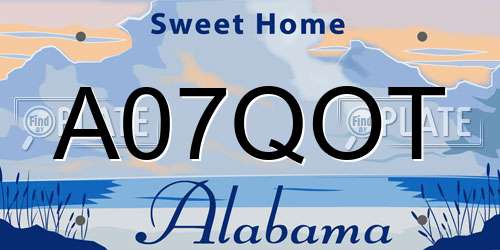 A07QOT Alabama License Plate