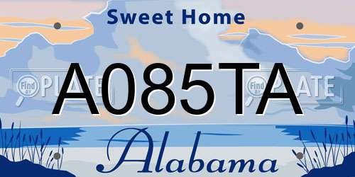 A085TA Alabama License Plate