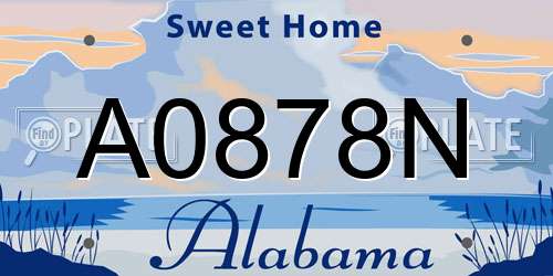 A0878N Alabama License Plate