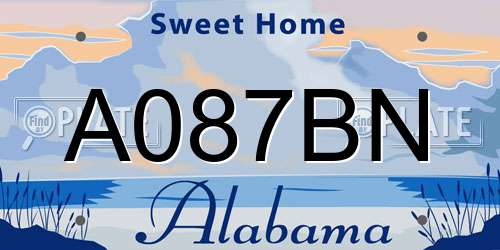 A087BN Alabama License Plate