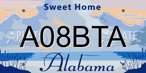 A08BTA Alabama License Plate