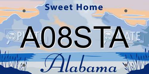 A08STA Alabama License Plate