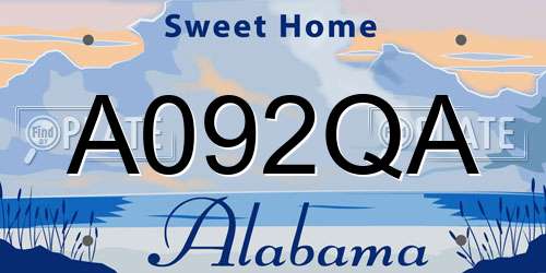 A092QA Alabama License Plate