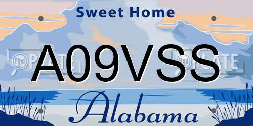 A09VSS Alabama License Plate