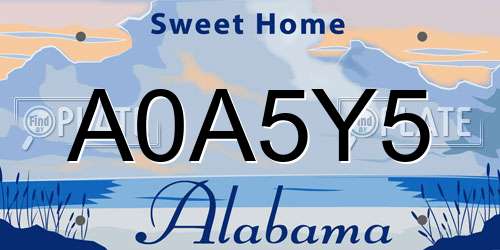 A0A5Y5 Alabama License Plate