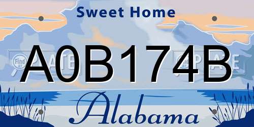 A0B174B Alabama License Plate
